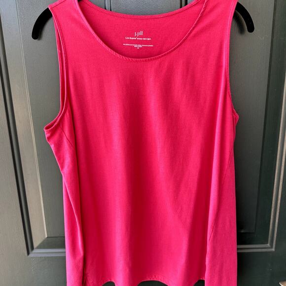 J. Jill Luxe Supima Pink Scoopneck Tank Sz M Stretchy Closet Basic Capsule - Picture 1 of 3